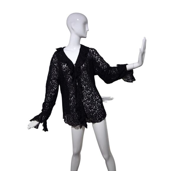 Y2k Vintage Chicos Whimsigoth Witchy Women's size XL Lace Vampire Fairygoth Top - Picture 4 of 10